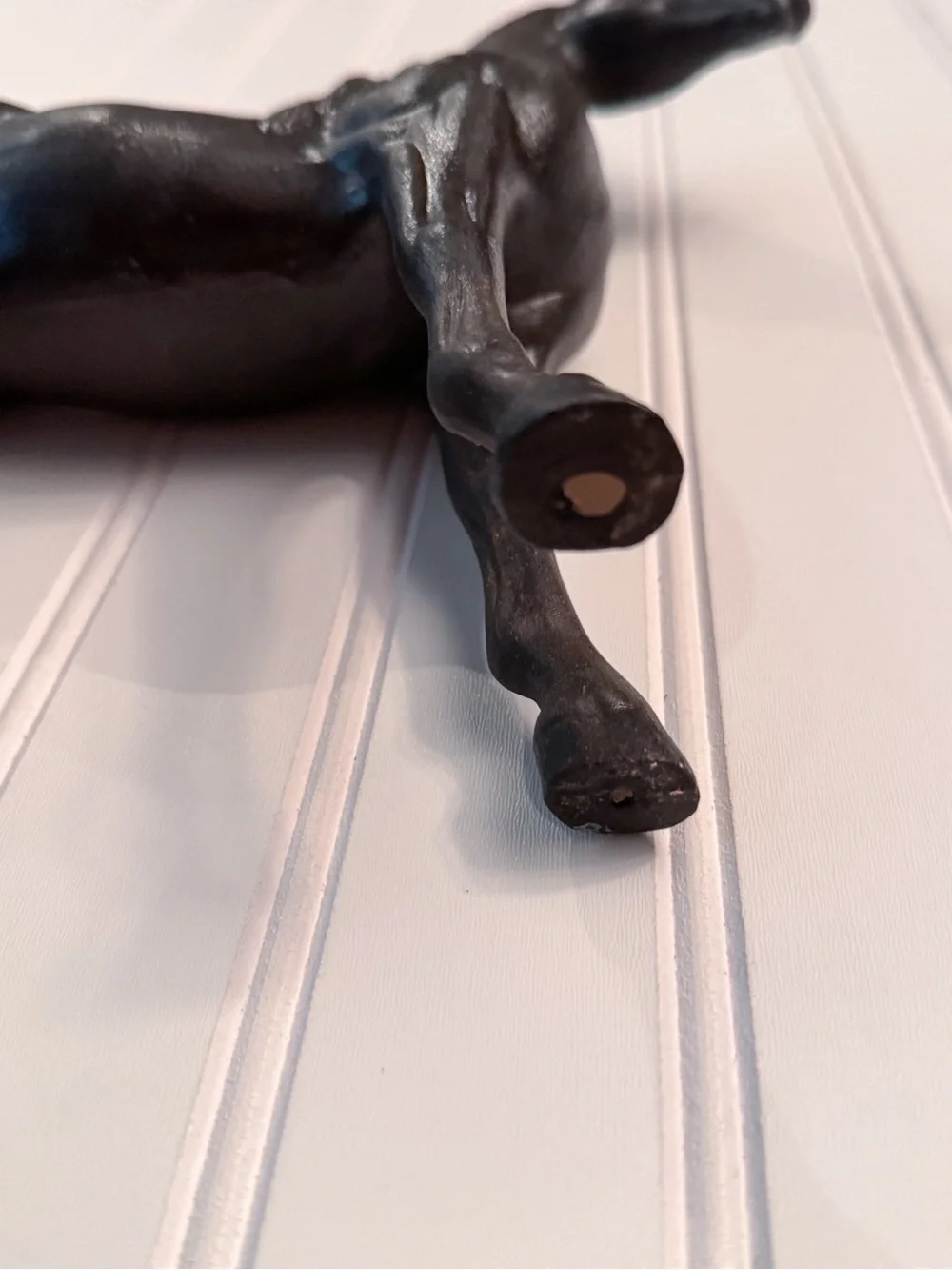 Vintage Black Ceramic Horse Figurine